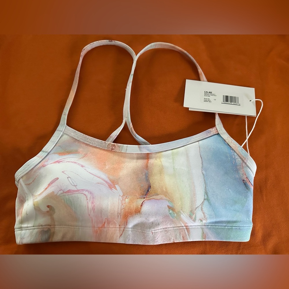 Johnny Was Colorful Strappy Sports Bra CALME Endurance XS NEW WITH TAGS